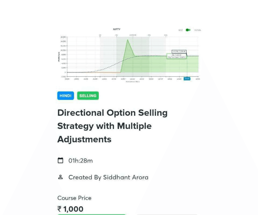 Directional option selling strategy with adjustments