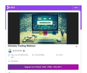 Atul Patel intraday Trading Webinar 2025 January batch